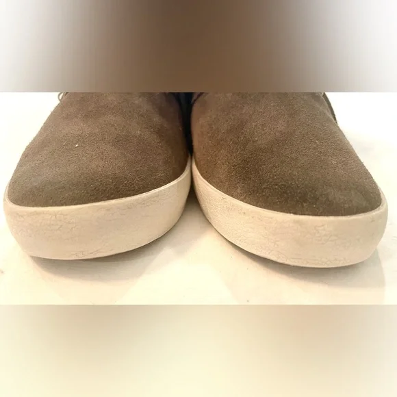 Frye Grayish Taupe Suede Fringe High-Top Boots - Picture 7 of 15